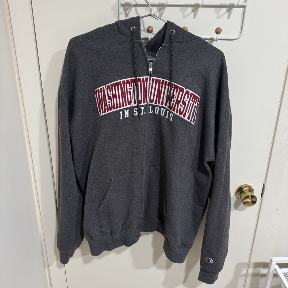 Champion Washington University St. Louis Full Zip Up Hoodie Men's Size 2XL XXL